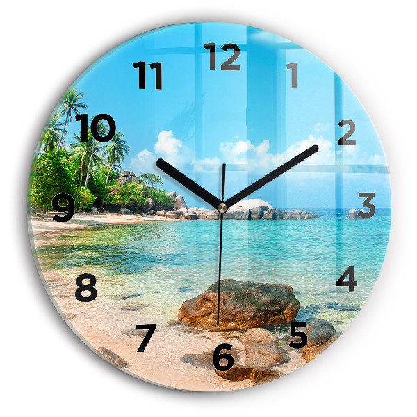 Reloj redondo pared Hermosa playa en Tailandia