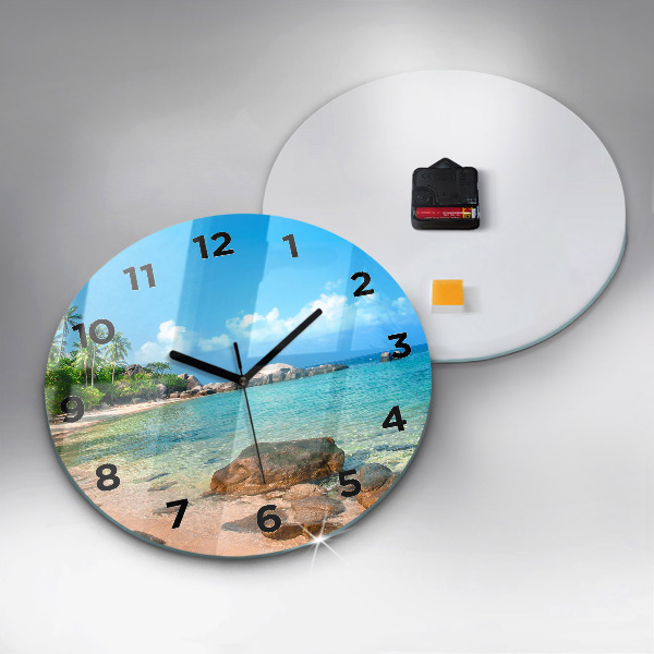 Reloj redondo pared Hermosa playa en Tailandia