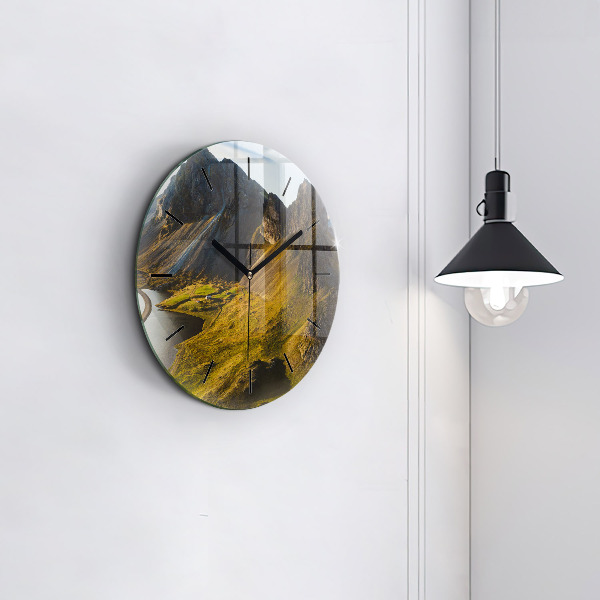 Reloj de cristal redondo Carretera en Islandia