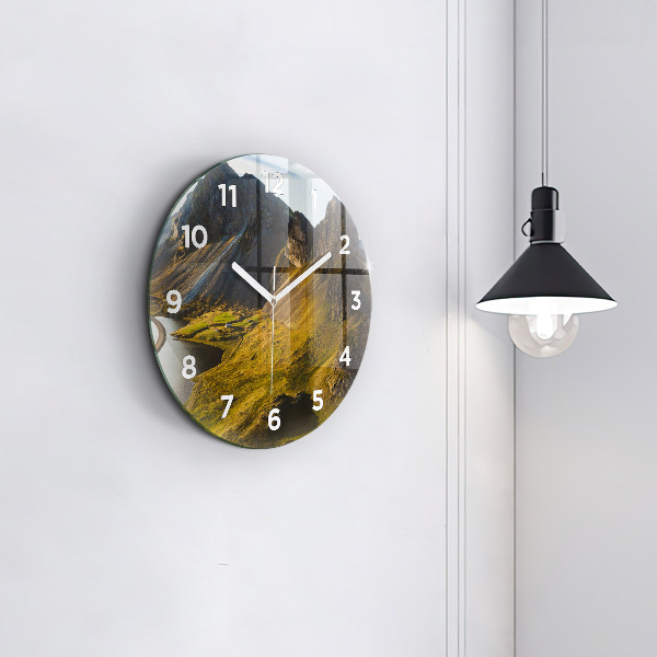 Reloj de cristal redondo Carretera en Islandia