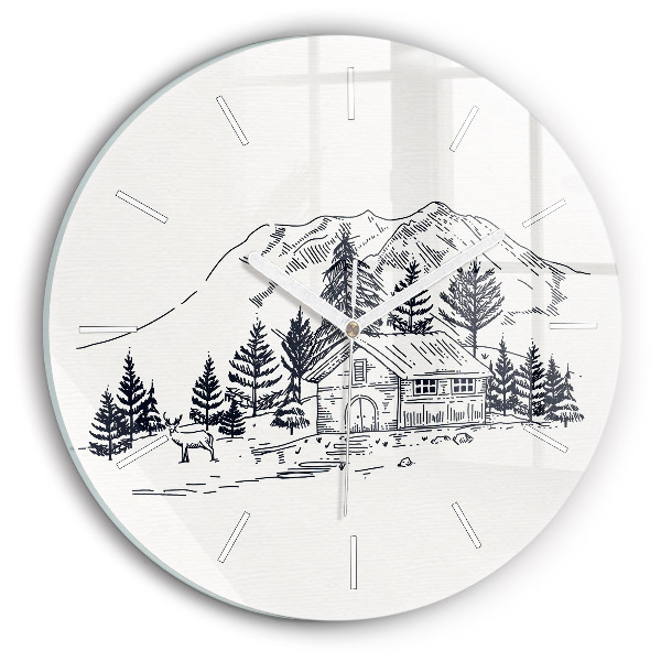 Reloj de cristal redondo Ciudad de dibujos animados