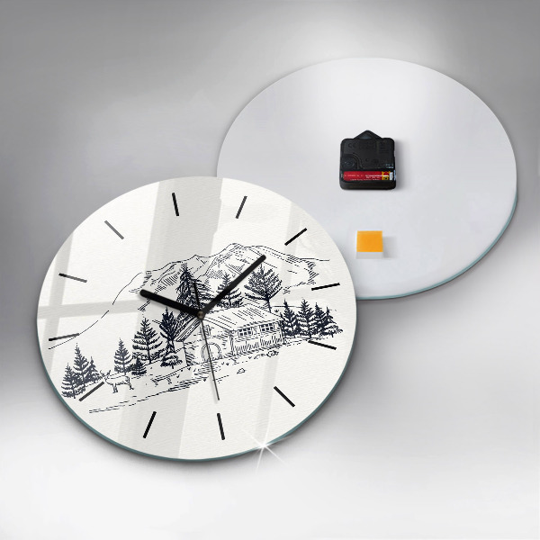 Reloj de cristal redondo Ciudad de dibujos animados