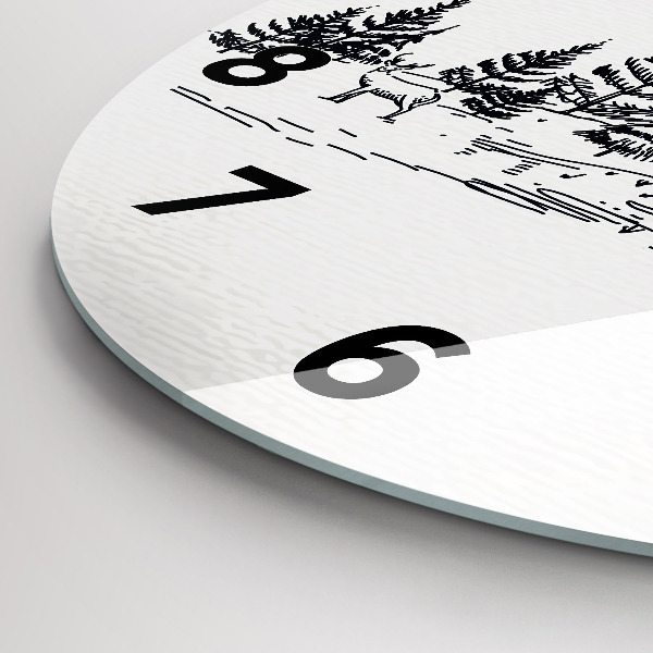 Reloj de cristal redondo Ciudad de dibujos animados