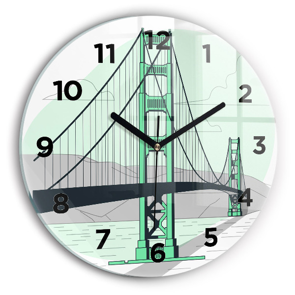 Reloj redondo pared Puente verde