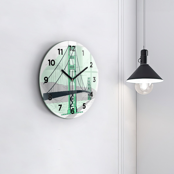 Reloj redondo pared Puente verde