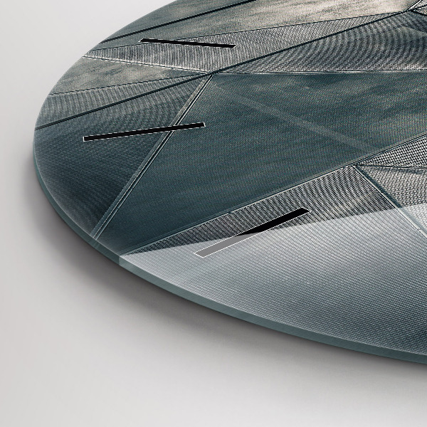 Reloj redondo pared Metal triángulos abstractos