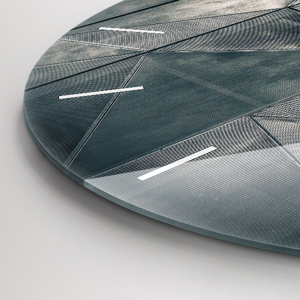 Reloj redondo pared Metal triángulos abstractos