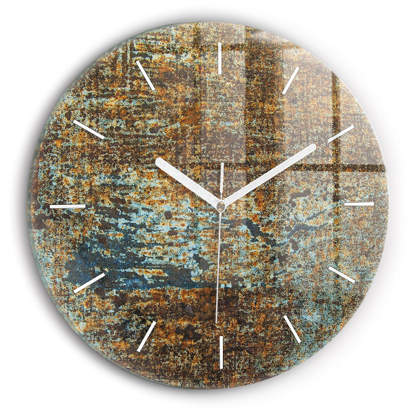 Reloj de cristal redondo Textura de metal viejo