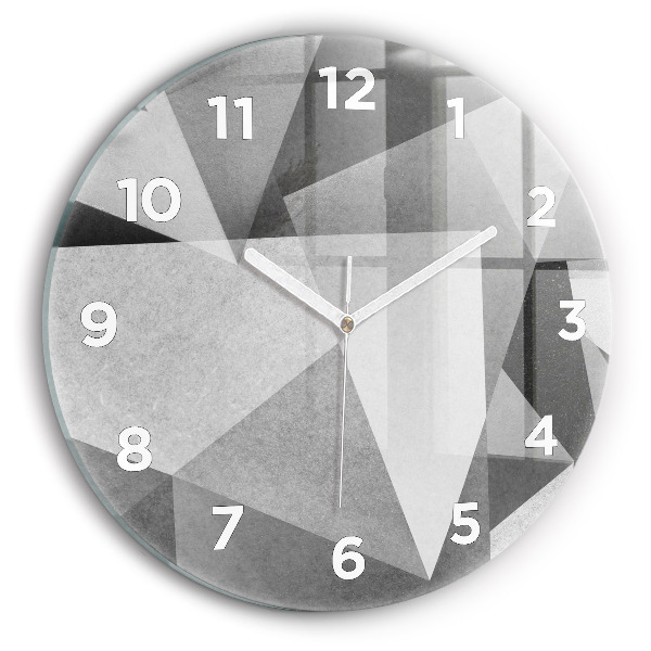 Reloj de pared redondo Abstracción geométrica gris