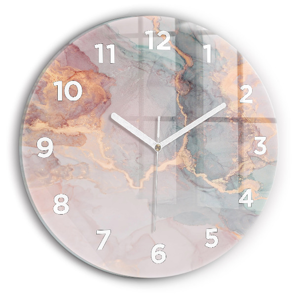Reloj de cristal redondo Textura de mármol