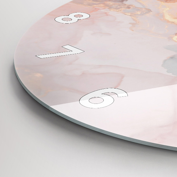 Reloj de cristal redondo Textura de mármol