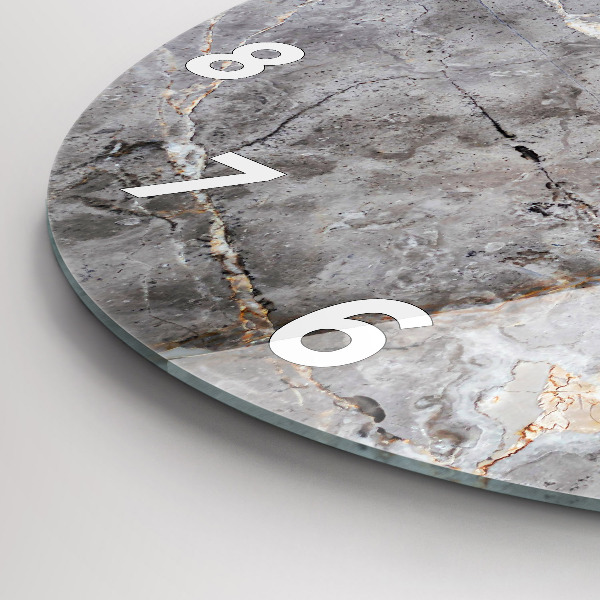 Reloj de cristal redondo Granito gris Piedra de mármol