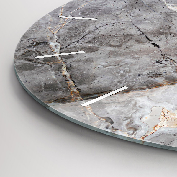 Reloj de cristal redondo Granito gris Piedra de mármol