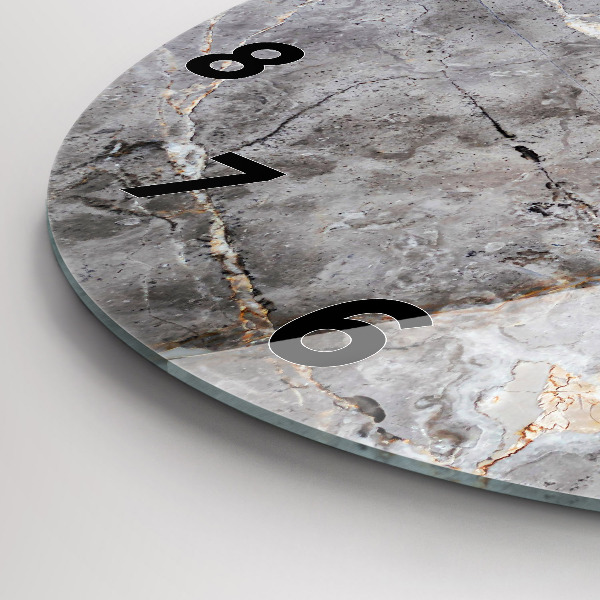 Reloj de cristal redondo Granito gris Piedra de mármol