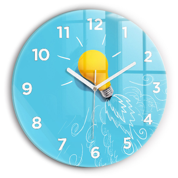 Reloj redondo pared Dibujo de bombilla