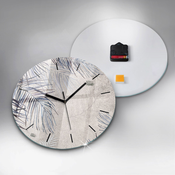 Reloj redondo pared Hoja de palmera