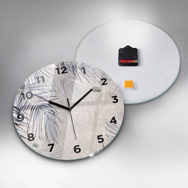 Reloj redondo pared Hoja de palmera