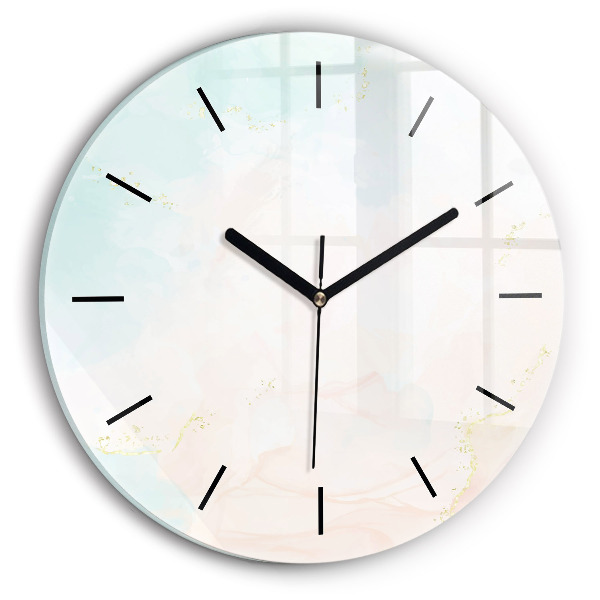 Reloj de cristal redondo Acuarela mármol