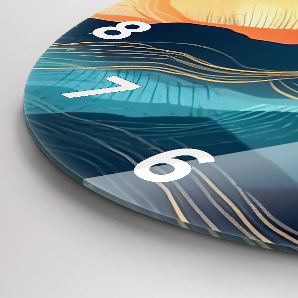 Reloj redondo pared Paisaje de montaña