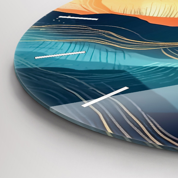 Reloj redondo pared Paisaje de montaña