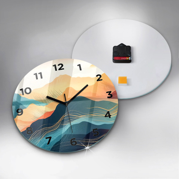 Reloj redondo pared Paisaje de montaña
