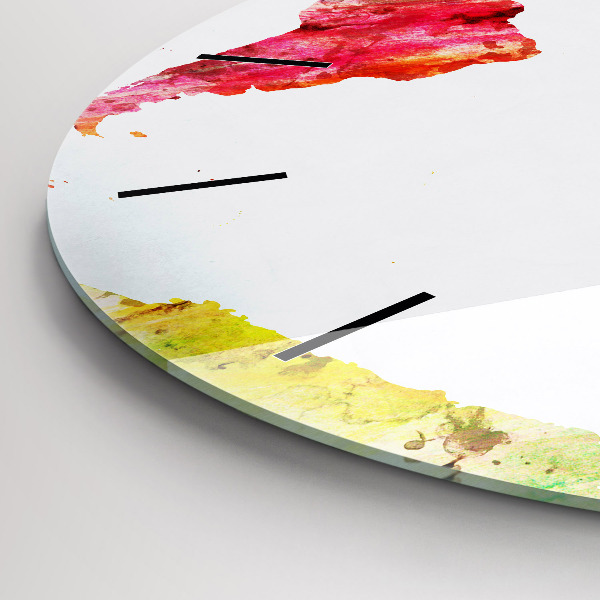 Reloj de pared redondo Mapamundi en acuarela