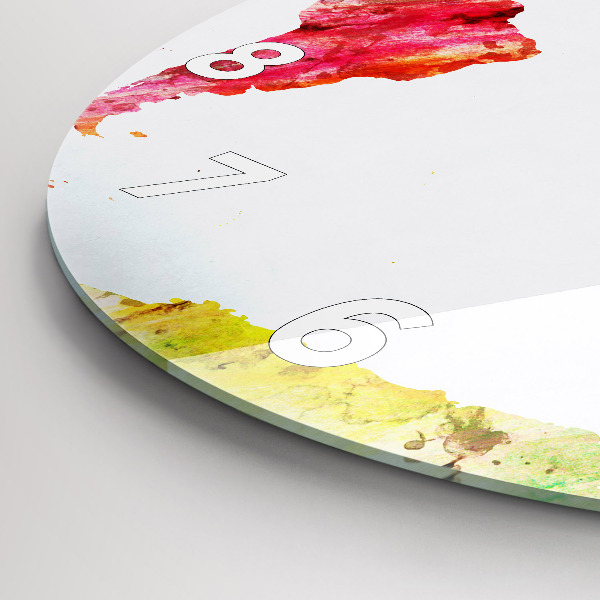 Reloj de pared redondo Mapamundi en acuarela