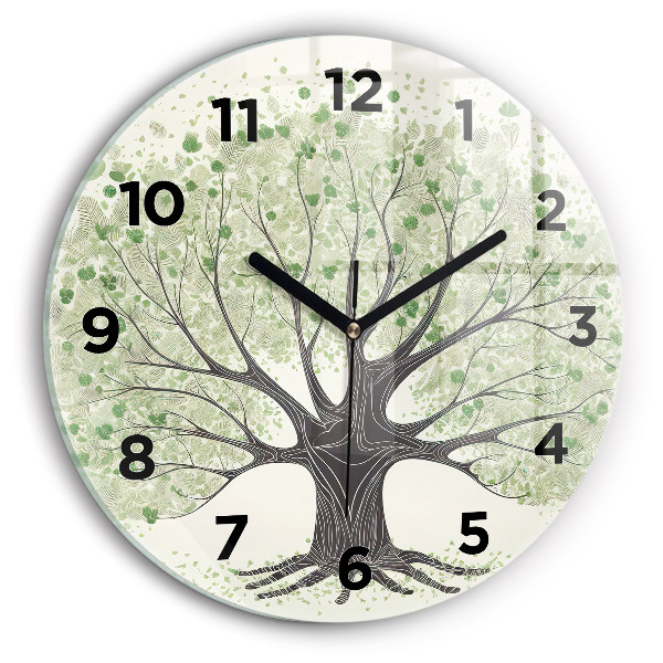 Reloj redondo pared Árbol grande naturaleza