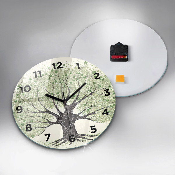 Reloj redondo pared Árbol grande naturaleza