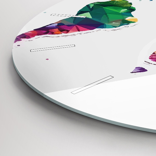 Reloj de cristal redondo Triángulos del mapa del mundo