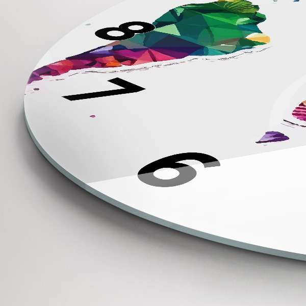 Reloj de cristal redondo Triángulos del mapa del mundo