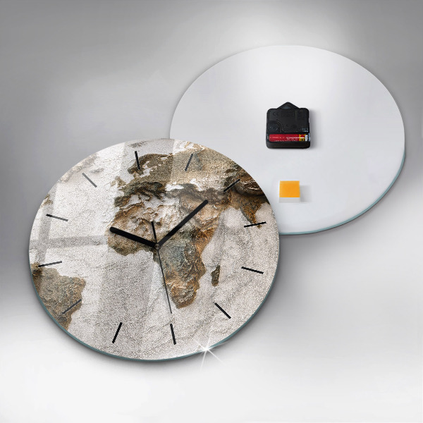 Reloj redondo pared Viejo mapa del mundo