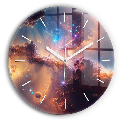 Reloj de cristal redondo Mundo cósmico de estrellas