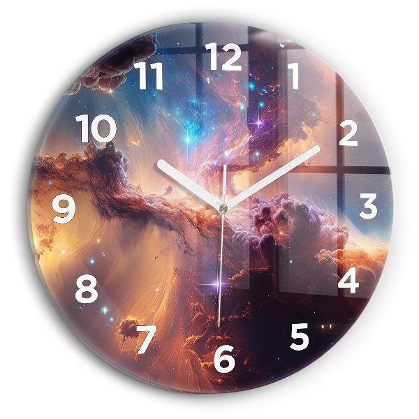 Reloj de cristal redondo Mundo cósmico de estrellas
