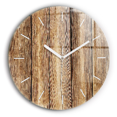Reloj de cristal redondo Tablones de madera