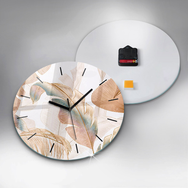 Reloj de pared redondo Naturaleza con hojas