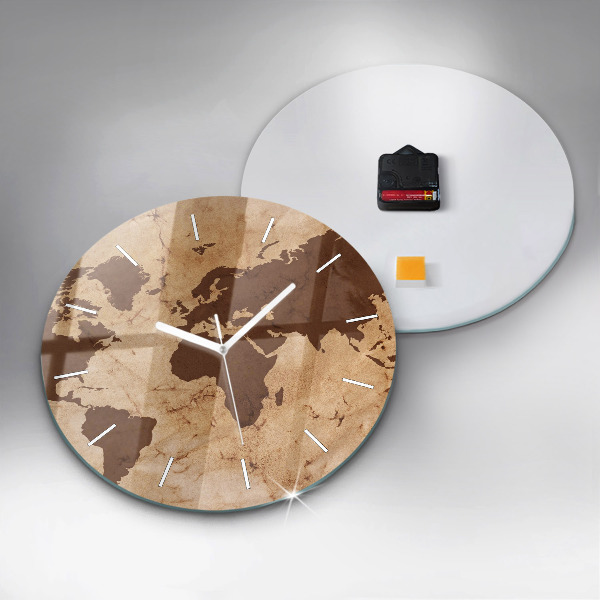 Reloj de pared redondo Mapamundi vintage