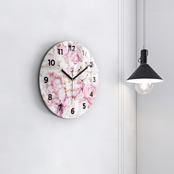 Reloj de cristal redondo Flores decorativas