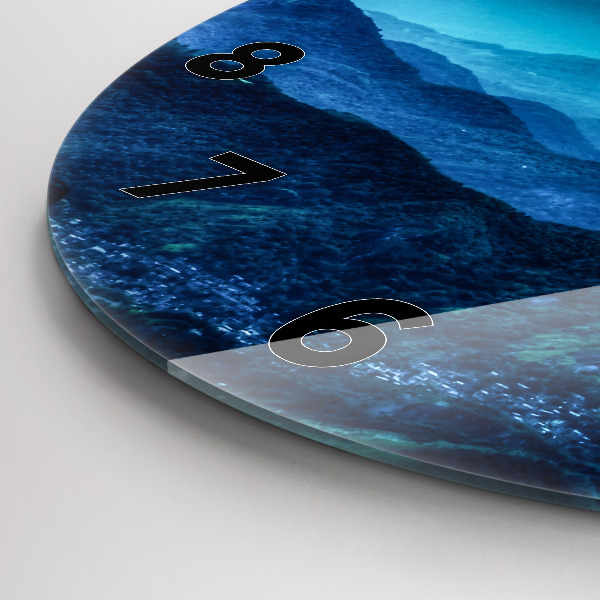 Reloj redondo pared Montaña en acuarela