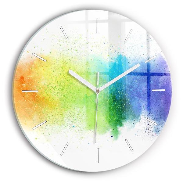 Reloj de cristal redondo Arco iris abstracto