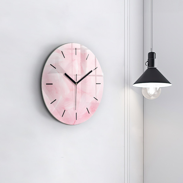 Reloj de pared redondo Plumas abstracto