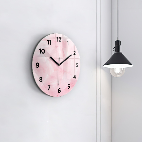 Reloj de pared redondo Plumas abstracto