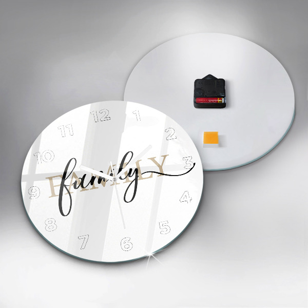 Reloj de pared redondo Inscripción familiar