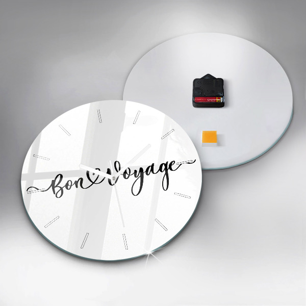 Reloj redondo pared Inscripción Bon voyage