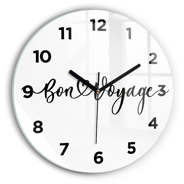 Reloj redondo pared Inscripción Bon voyage