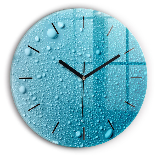 Reloj de cristal redondo Gotas de agua