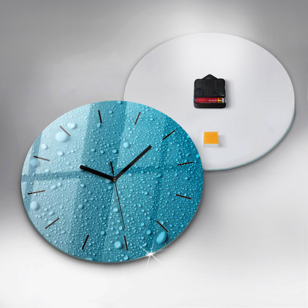 Reloj de cristal redondo Gotas de agua