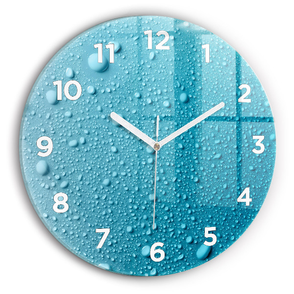 Reloj de cristal redondo Gotas de agua