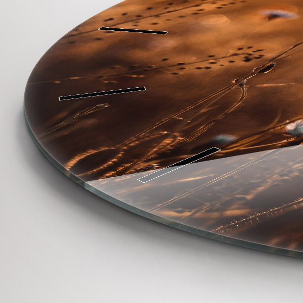 Reloj de cristal redondo Campo amanecer