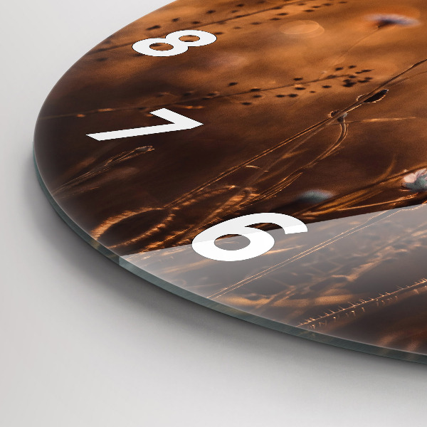 Reloj de cristal redondo Campo amanecer